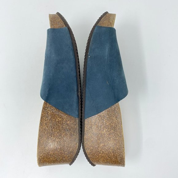 Bio Bio Womens Sandals Leather Wedge Slides Size 8 - Picture 3 of 13